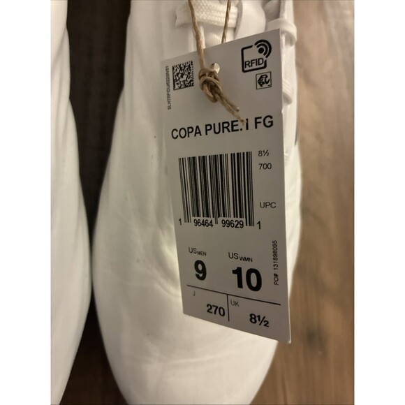 Adidas Copa Pure.1 FG Soccer Cleats Mens Size 9 White Lucid Lemon HQ8971 New - Picture 5 of 9